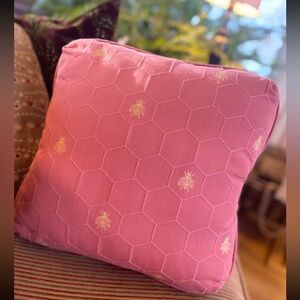 Pink Honeycomb Pattern Pillow